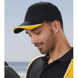 Heavy Brushed Cotton Triple Contrast Peak Baseball Caps