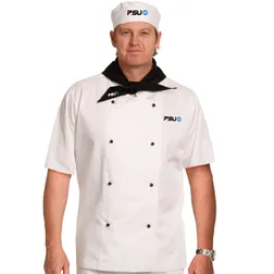 CJ02 Unisex Traditional Short Sleeve Logo Chefs Jackets