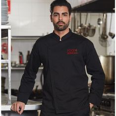 Mens Long Sleeve Stretch Chef Jacket
