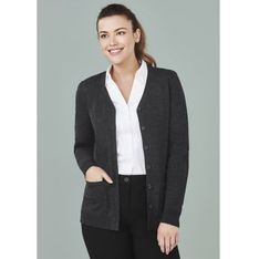 Womens Button Front Merino Wool Blend Cardigan