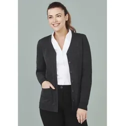 Womens Button Front Merino Wool Blend Cardigan