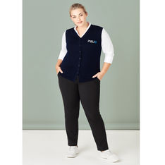 Ladies Button Front Merino Wool Acrylic Knit Vest