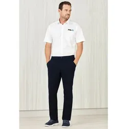CL958ML Comfort Waist Flat Front Corporate Slacks With Stretch
