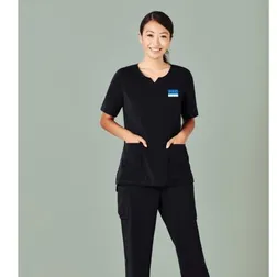 Ladies Straight Leg Scrubs Polyester With Stretch