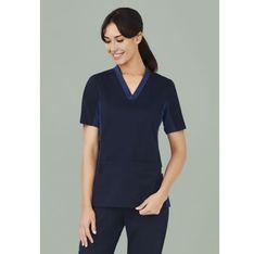 Riley Womens Modern Fit Stretch Scrub Top