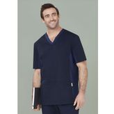 Riley Mens Stretch Scrub Top Antibacterial Cotton Polyester