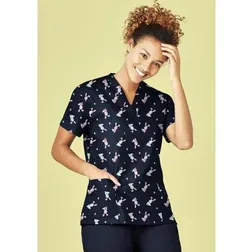 Relaxed Fit Cotton V-Neck Scrub Tops