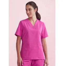 Stretch Polyester V-Neck Scrub Top Healthcare Workers