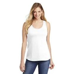 100% Cotton Gathered Racerback Tank Ladies Fit