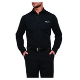 Solid Poplin French Cuff Shirt with Branding