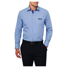 Van Heusen Euro Yarn Dyed Check Cotton Blend Dress Shirt