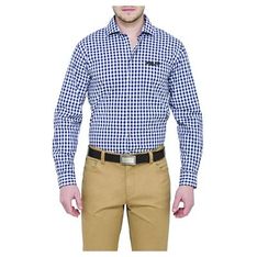 Van Heusen Euro Navy Check Cotton Shirt