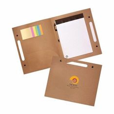 Recycled Cardboard Conference Folder with Pen