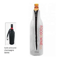 Full Colour Neoprene Wine Bottle Holder With Zip Closure