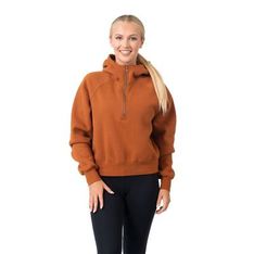Ladies Half Zip Brushed Fleece Hoodie 350gsm