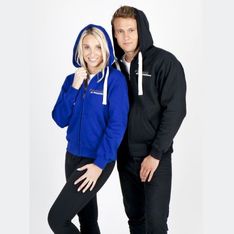 Heavy Fleece Cotton Blend Zip Hoodie