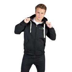 Heavy Cotton Blend Zip Hoodie Mens Easy Fit