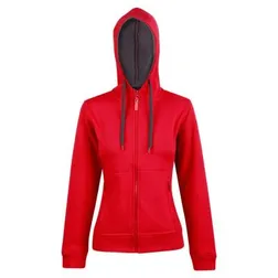 Ladies Bonded Fleece Zip Hoodie With Contrast Lining