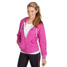 Ladies Heather Fleece Zip Hoodie with Spandex Stretch