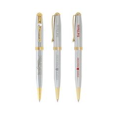 Worthington Premium Brass Ballpoint Pen with Gold Plated Accents