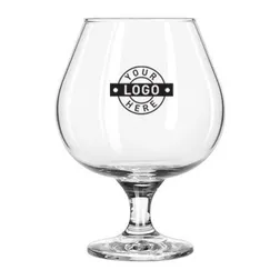 Clear Footed Brandy Snifters with Corporate Engraving