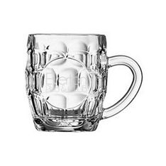 Dimple Handle Glass Mug With Print Panel