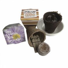 Biodegradable Coconut Husk Growpot with Three Herb Seed Sticks