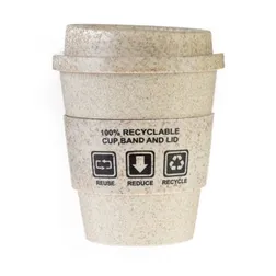 GRBC350SLSP 350ml Bamboo Custom Reusable Coffee Cups With Travel Seal Plug