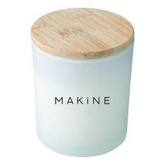 Frosted Glass Jar Scented Candles with Bamboo Lid