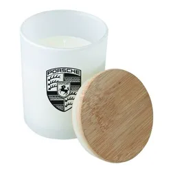 Frosted Glass Soy Wax Candles With Bamboo Lid
