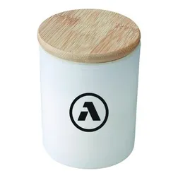 Frosted Glass Aromatherapy Candle Bamboo Lid