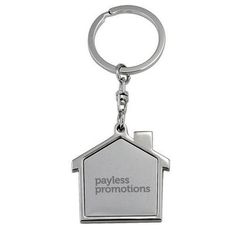 Nickel House Shape Keyring With Engraving