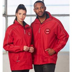 Water Repellent Oxford Shell Jackets with Reflective Piping