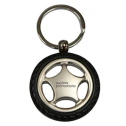 Wheel Design Nickel Keyrings