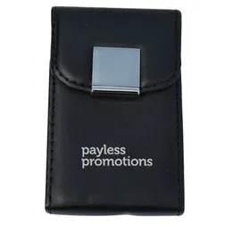 Darwin Genuine Leather Business Card Holder with Metal Trim