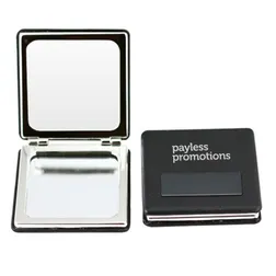 Glass Mirror Compact with Faux Leather Case