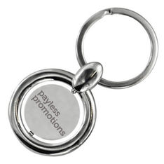 Faulkner Shiny Nickel Keyring with Rotating Spin Plate