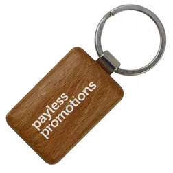 Nickel Wood Dual Sided Keyring Accessory