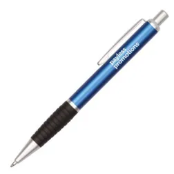 JP016 Anodised Aluminium Barrel Metal Branded Pens With Solid Black Grip