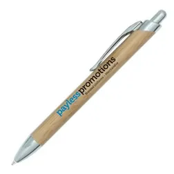 JP034 Bamboo Click Action Branded Pens