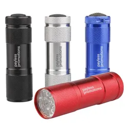 Compact Aluminium Torch with Nine LED Bulbs