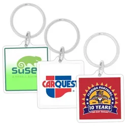 K220 Clear Square Acrylic Logo Plastic Keytags