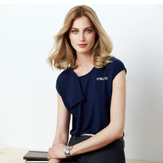 Stretch Jersey Knit Blouses with Pleat Detail