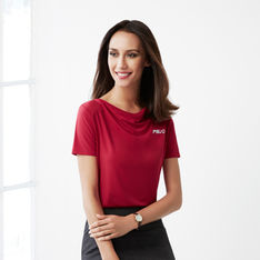 Jersey Knit Drape Front Blouses for Women