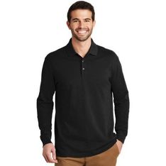 EZCotton Long Sleeve Pique Polo Mens