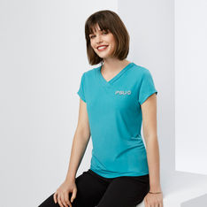 Stretch Polyester Jersey Knit Short Sleeve Blouses