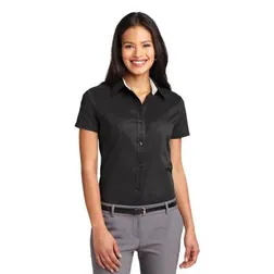 Ladies Cotton Polyester Short Sleeve Work Shirt