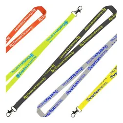 LANPOLY15 Printed 15mm Flat Polyester Lanyards With Attachment (Stock Colours)