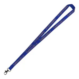LANPOLY15CC Promotional 15mm Flat Polyester Neck Lanyards With Attachment (Custom Dyed)