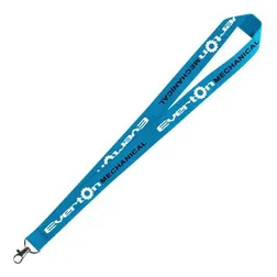 LANPOLY25CC Promotional 25mm Flat Polyester Neck Lanyards With Attachment (Custom Dyed)